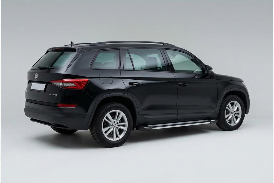 Skoda Kodiaq 2016-2023 гг. Боковые Подножки Rainbow (2 шт., Алюминий) Image