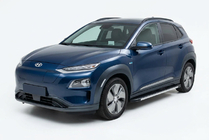 Hyundai Kona 2017-2023 гг. Боковые Подножки Maya V1 (2 шт., Алюминий) фото 1