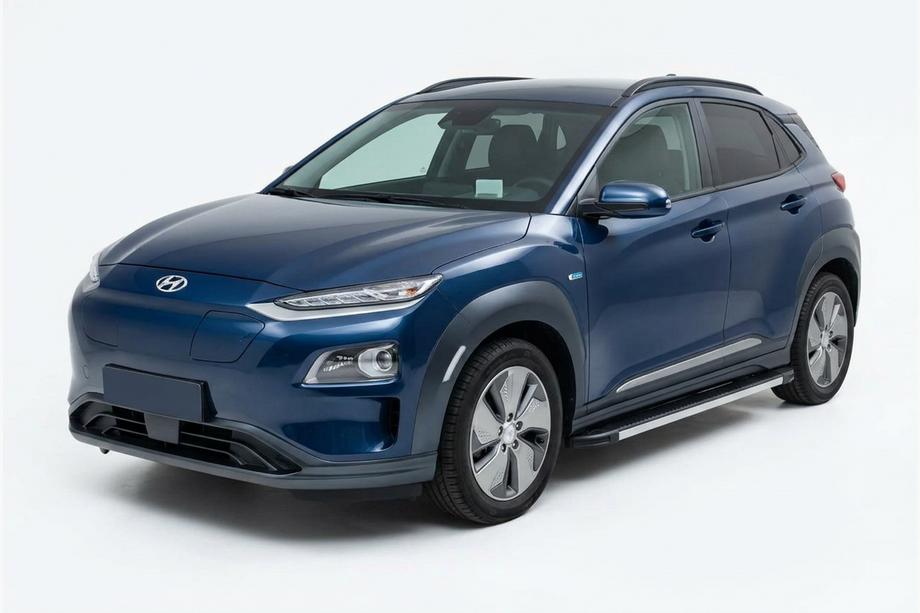 Hyundai Kona 2017-2023 гг. Боковые Подножки Maya V1 (2 шт., Алюминий) Image