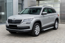 Skoda Kodiaq 2016-2023 гг. Боковые Подножки Maya V2 (2 шт., Алюминий) фото 1