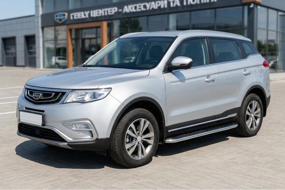Geely Emgrand X7 2011- гг. Боковые Подножки Maydos V1 (2 шт., Алюминий) Image