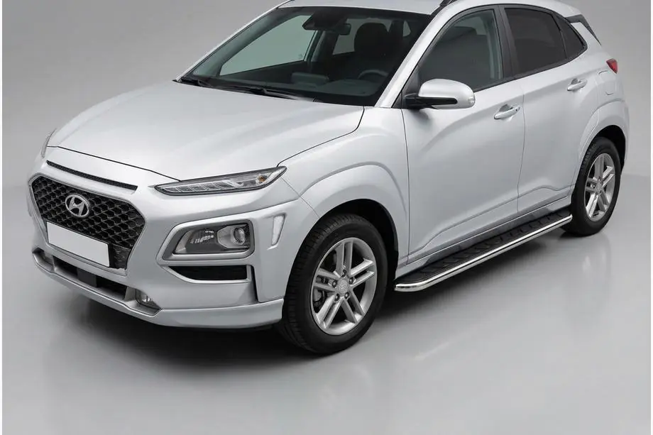 Hyundai Kona 2017-2023 гг. Боковые Подножки Maydos V1 (2 шт., Алюминий) Image