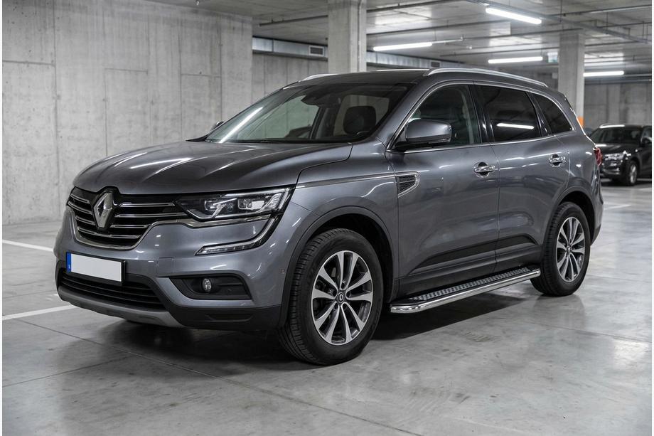 Renault Koleos 2016-2024 гг. Боковые Подножки Maydos V2 (2 шт., Алюминий и Нержавейка) Image