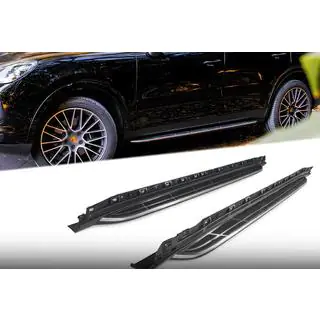 Боковые подножки пороги (2 шт., алюминий) Porsche Cayenne 2018- гг. фото 4