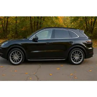 Боковые подножки пороги (2 шт., алюминий) Porsche Cayenne 2018- гг. фото 1