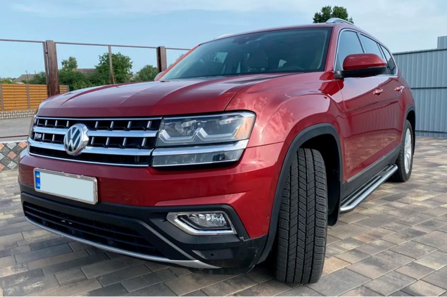 Volkswagen Atlas (Terramont) 2016- гг. Боковые Подножки OEM (2 шт., Алюминий) Image