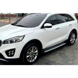 Боковые пороги BMW Style (2 шт) Kia Sorento III UM 2014-2020 гг. фото 3
