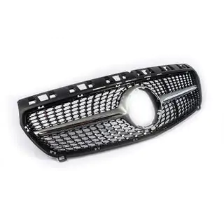 Передняя решетка радиатора Diamond Silver (2012-2015) Mercedes A-class W176 2012-2018 гг. фото 4