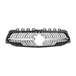 Передняя решетка Diamond Silver (для 2018-2022) Mercedes A-сlass W177 2018- гг. фото 2