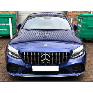 Передняя решетка Panamericana GT (для Avantgarde/AMG-Line/C43 AMG) Mercedes C-сlass W205 2014-2021 гг. фото 2