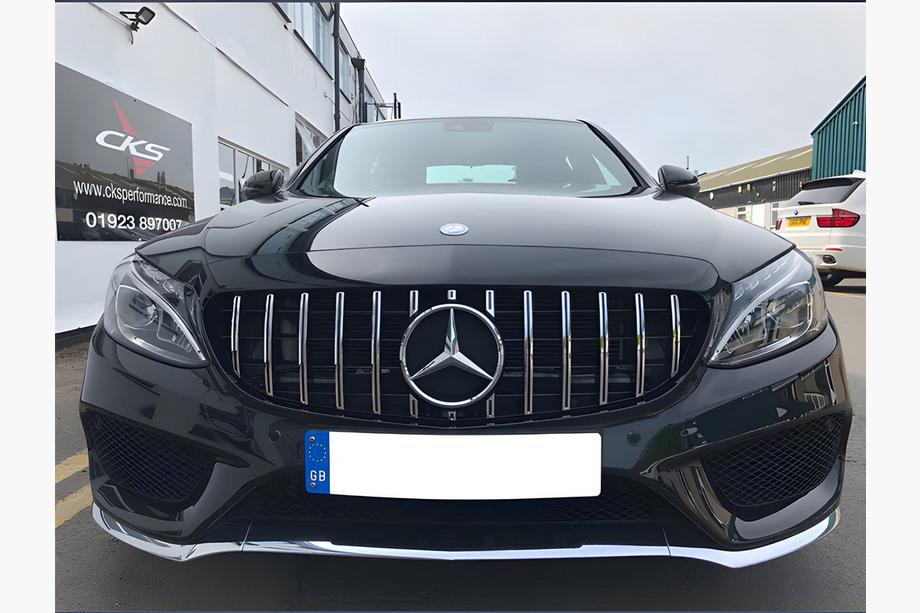 Mercedes C-class W205 2014-2021 гг. Передняя решетка Panamericana GT (для Avantgarde/AMG-Line/C43 AMG) Фото 7
