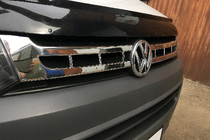 Volkswagen T5 2010-2015 гг. Хром Накладки на Решетку (Carmos, 2 шт., Нержавейка) фото 5