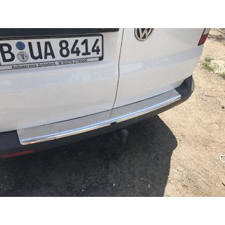 Накладка на задний бампер с загибом (Carmos V1, нержавеющая сталь) Volkswagen T5 2010-2015 гг. фото 2