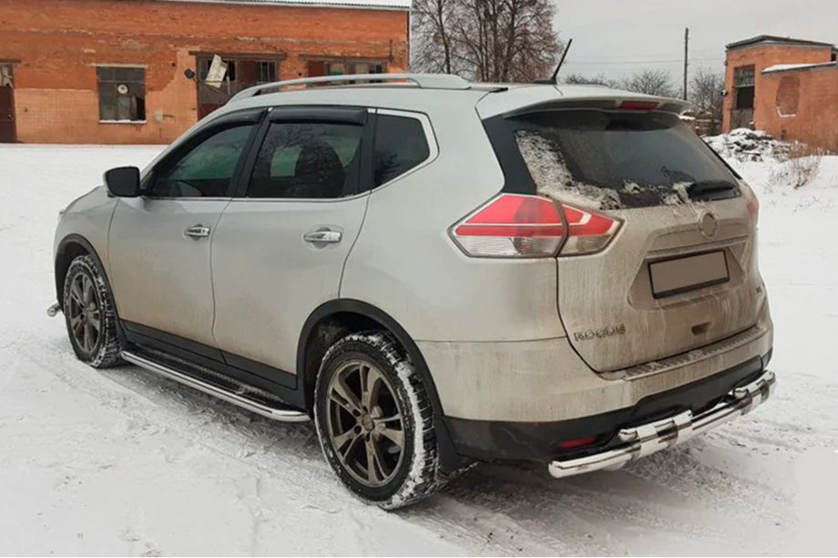 Nissan X-trail T32/Rogue 2014-2021 гг. Задняя защитная дуга NSXT.13.6.B1-08 (нерж.) Фото 4