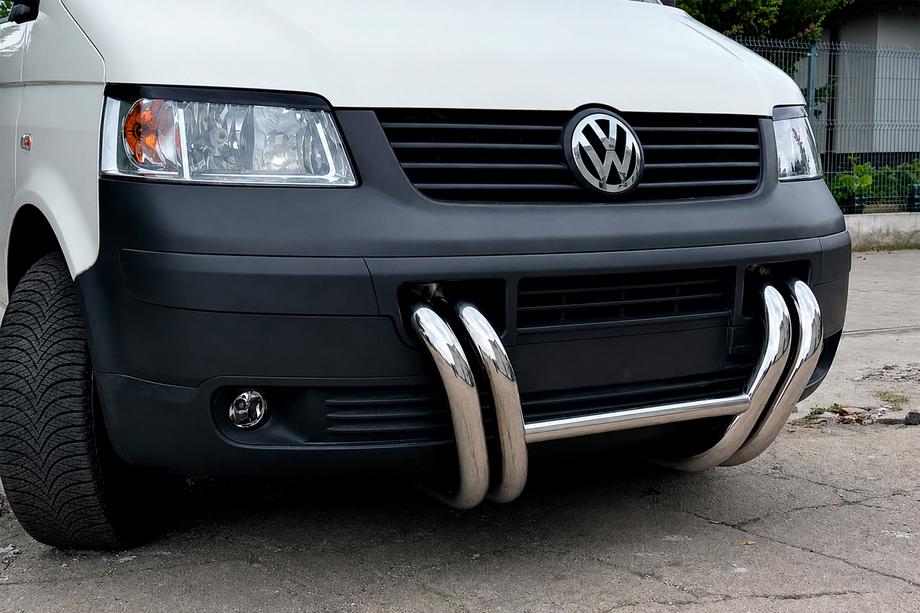 Volkswagen T5 Transporter 2003-2010 гг. Кенгурятник ST006-03 Решетка (Нержавейка) Фото 5
