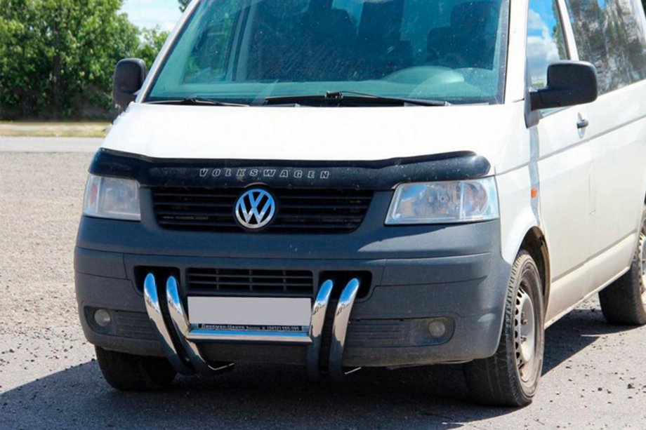 Volkswagen T5 Transporter 2003-2010 гг. Кенгурятник ST006-03 Решетка (Нержавейка) Фото 7