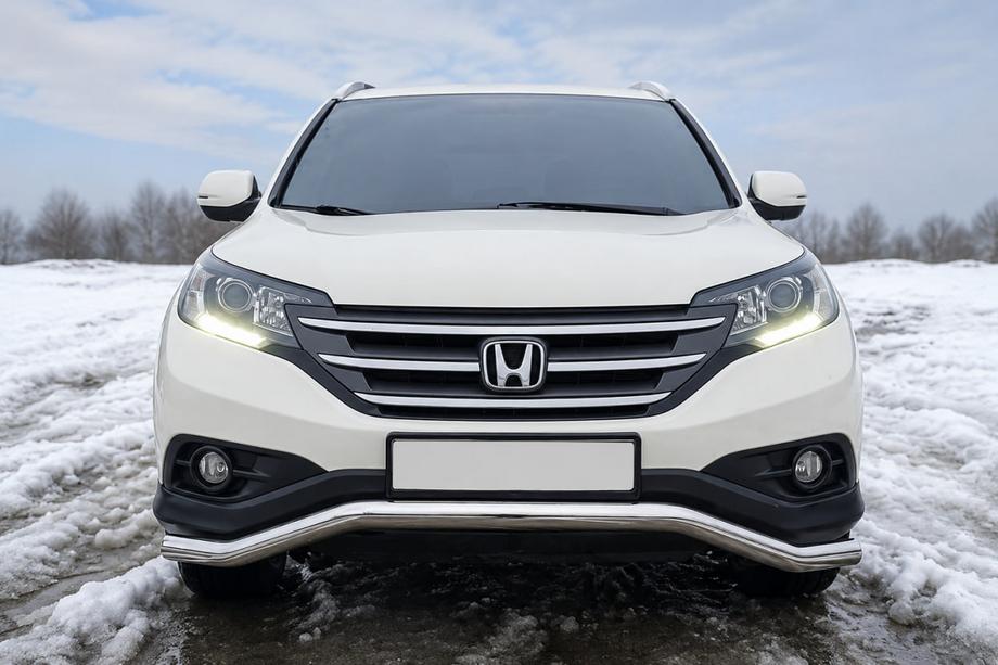 Honda CRV 2012-2016 гг. Передняя защита ST007 (нержавейка) Image
