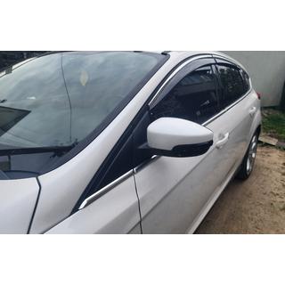 Ветровики с хромированным молдингом Niken (SD/HB, 4 шт) Ford Focus III 2011-2017 гг. фото 3