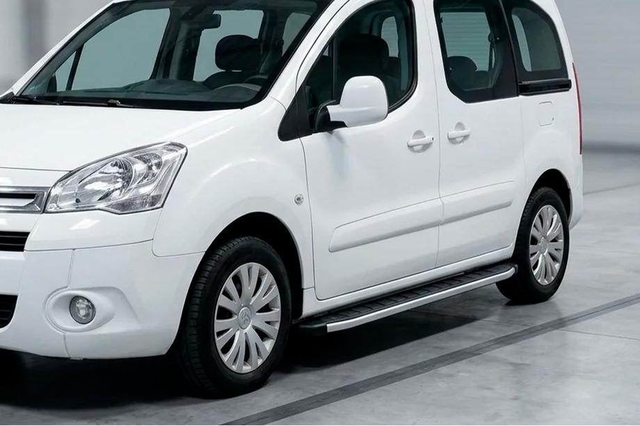 Peugeot Partner Tepee 2008-2018 гг. Боковые пороги Fullmond (2 шт., алюминий) Image