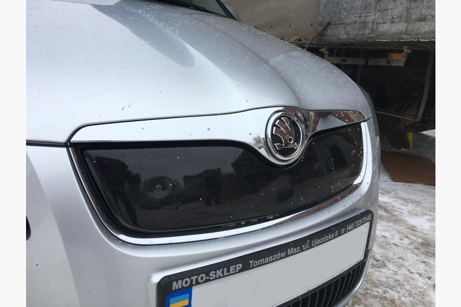 Skoda Fabia 2007-2014 гг. Зимняя накладка на решетку радиатора (2007-2010, верхняя) Глянцевая Фото 2