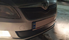 Skoda Fabia 2007-2014 гг. Зимняя накладка на решетку радиатора (2011-2014, верхняя) фото 3
