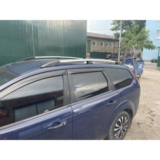 Алюминиевые рейлинги (Caravan, хром) Ford Focus II 2008-2011 гг. фото 2