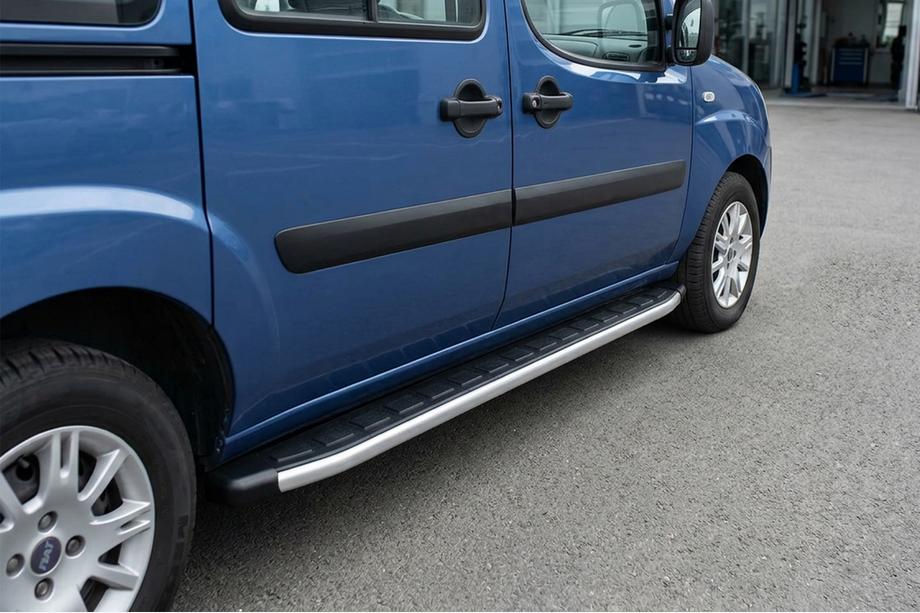 Fiat Doblo I 2001-2005 гг. Боковые Подножки Fullmond (2 шт, алюминий) Image