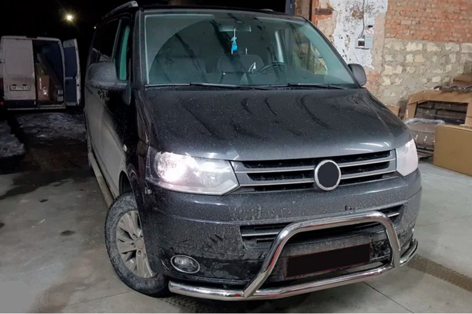 Volkswagen T5 2010-2015 гг. Кенгурятник WT006ST (нержавейка) Image