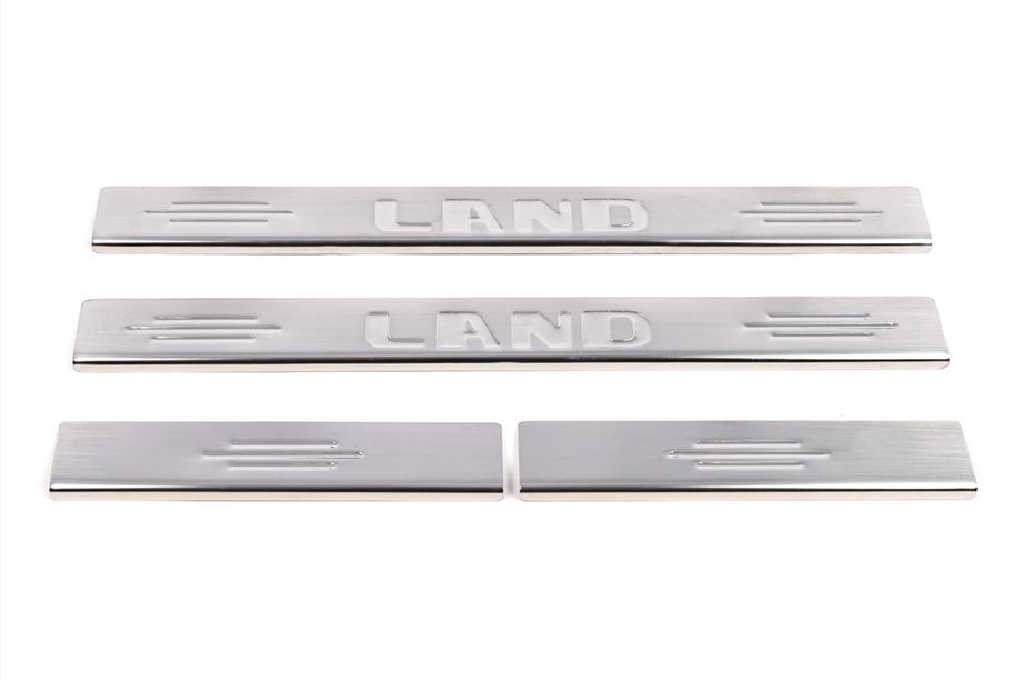 Toyota Land Cruiser 100 1998-2007 гг. Накладки на пороги Carmos (4 шт, нержавейка) Фото 2