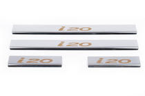 Hyundai I-20 2008-2012 гг. Накладки на пороги Carmos V1 (4 шт, нержавейка) фото 2