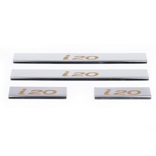 Накладки на пороги Carmos V1 (4 шт, нержавейка) Hyundai I-20 2008-2012 гг. фото 2