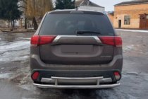 Mitsubishi Outlander 2012-2021 гг. Задняя дуга AK004-2 (нержавейка) фото 2