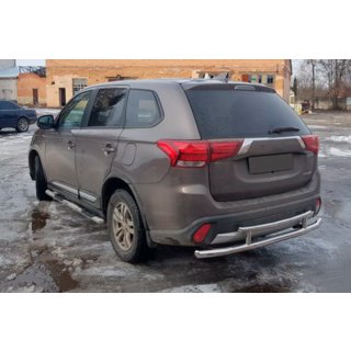 Задняя дуга AK004-2 (нержавейка) Mitsubishi Outlander 2012-2021 гг. фото 3