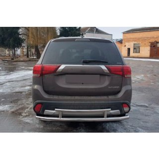 Задняя дуга AK004-2 (нержавейка) Mitsubishi Outlander 2012-2021 гг. фото 2