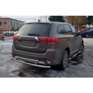 Задняя дуга AK004-2 (нержавейка) Mitsubishi Outlander 2012-2021 гг. фото 1