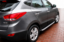 Hyundai IX-35 2010-2015 гг. Боковые пороги Fullmond (2 шт., алюминий) фото 1