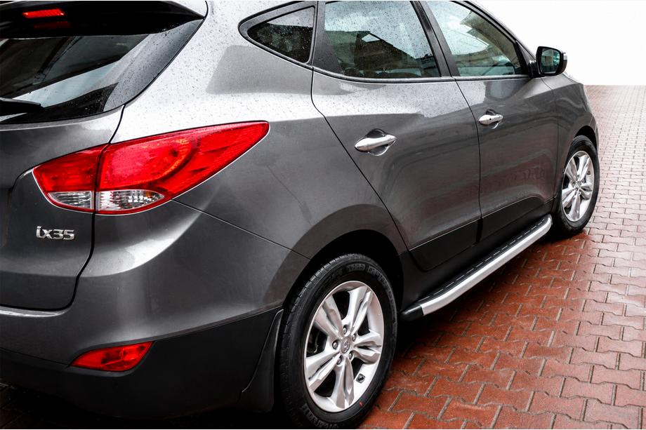 Hyundai IX-35 2010-2015 гг. Боковые пороги Fullmond (2 шт., алюминий) Image