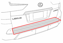 Lexus LX570/450d 2008-2022 гг. Вставка заднего бампера с хромом (2016+) фото 4