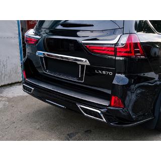 Вставка заднего бампера с хромом (2016+) Lexus LX570/450d 2008-2022 гг. фото 3