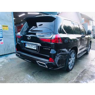 Накладка на кромку заднего бампера (2016+, 2 шт) Lexus LX570/450d 2008-2022 гг. фото 2