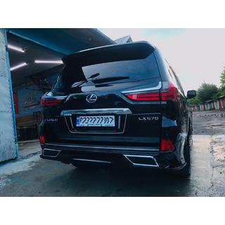 Накладка на кромку заднего бампера (2016+, 2 шт) Lexus LX570/450d 2008-2022 гг. фото 3