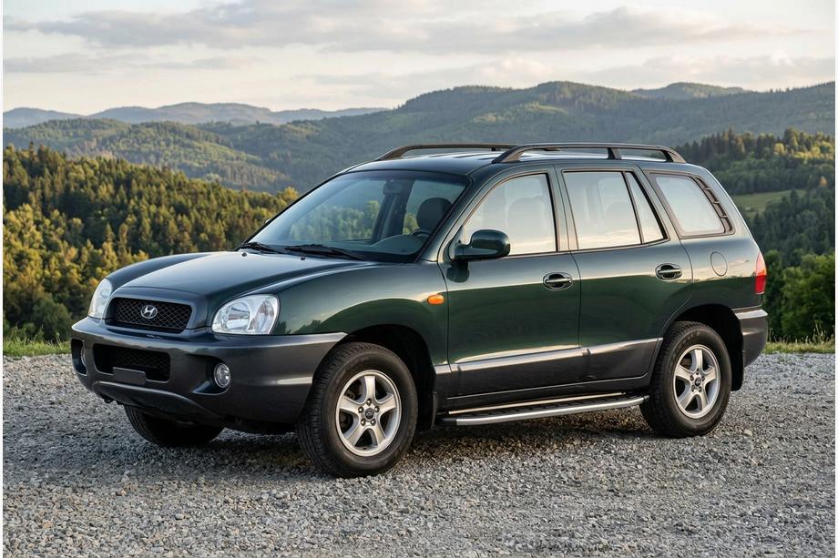 Hyundai Santa Fe 1 2000-2006 гг. Боковые Подножки Fullmond (2 шт, алюминий) Image