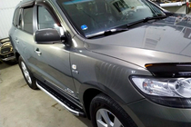 Hyundai Santa Fe 2 2006-2012 гг. Боковые Подножки Fullmond (2 шт, алюминий) фото 4