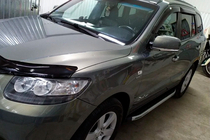 Hyundai Santa Fe 2 2006-2012 гг. Боковые Подножки Fullmond (2 шт, алюминий) фото 9