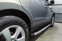 Hyundai Santa Fe 2 2006-2012 гг. Боковые Подножки Fullmond (2 шт, алюминий) фото 1