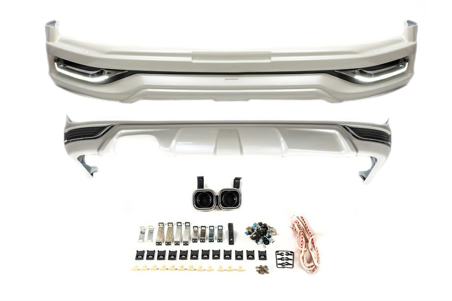 Toyota Land Cruiser 200 2007-2021 гг. Комплект обвеса 2016↗ (Modelista V2-LED) Белый Фото 1