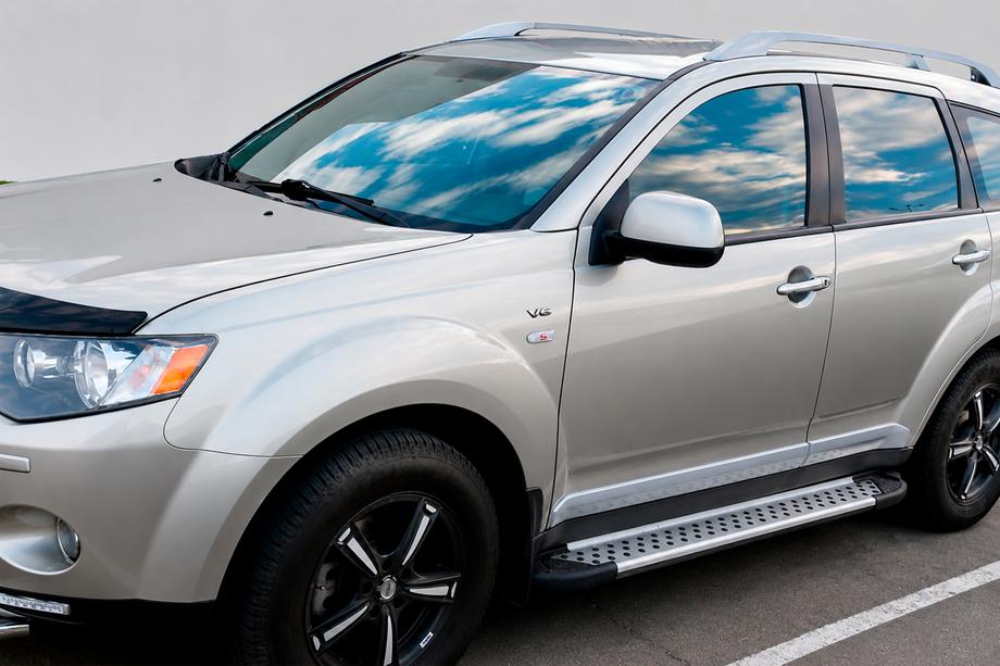 Mitsubishi Outlander 2006-2012 гг. Боковые Подножки Allmond Grey (2 шт., Алюминий) Image