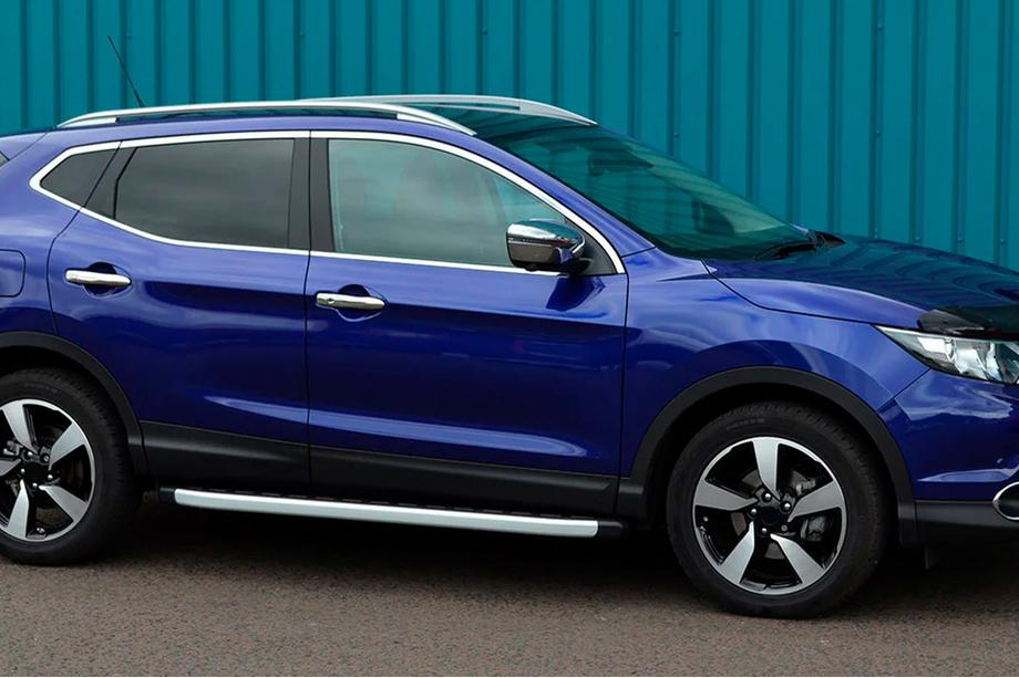 Nissan Qashqai 2010-2014 гг. Боковые пороги Fullmond (2 шт., алюминий) Длинная База Фото 3