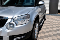 Skoda Yeti 2009-2017 гг. Боковые Подножки Allmond Grey (2 шт., Алюминий) фото 1