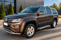 Volkswagen Amarok 2010-2022 гг. Боковые Подножки Allmond Grey (2 шт., Алюминий) фото 2
